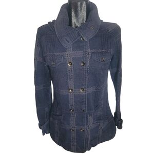 Hurley Blue and Grey Plaid Check Light Jacket M